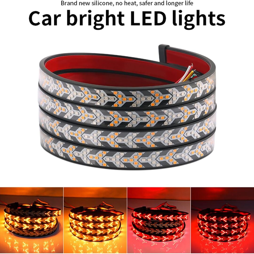 1 Pc Universal 60 Inch Jeep Flexible Tail light Strip With Flowing Turn Signals Led Function