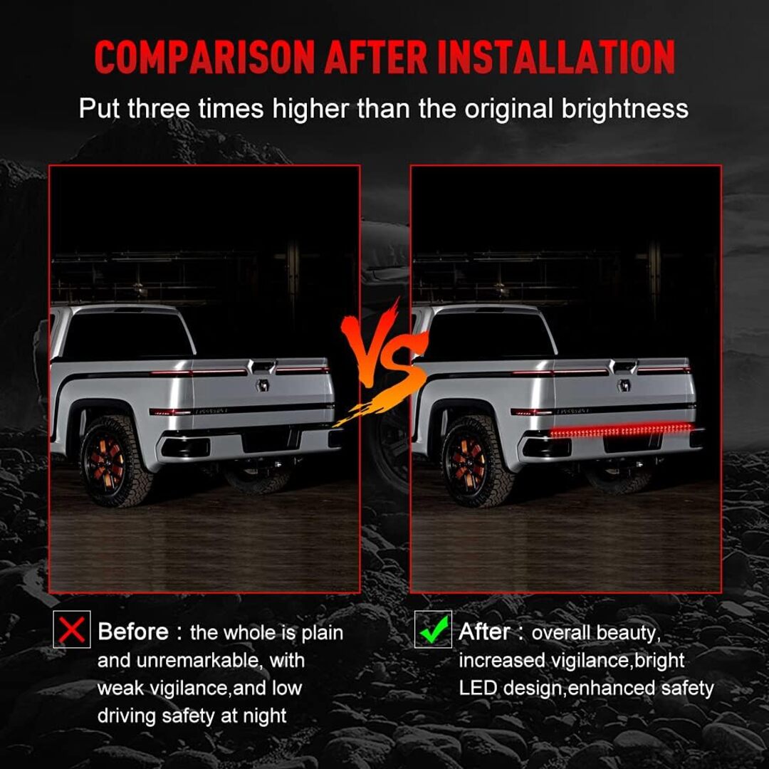 1 Pc Universal 60 Inch Jeep Flexible Tail light Strip With Flowing Turn Signals Led Function