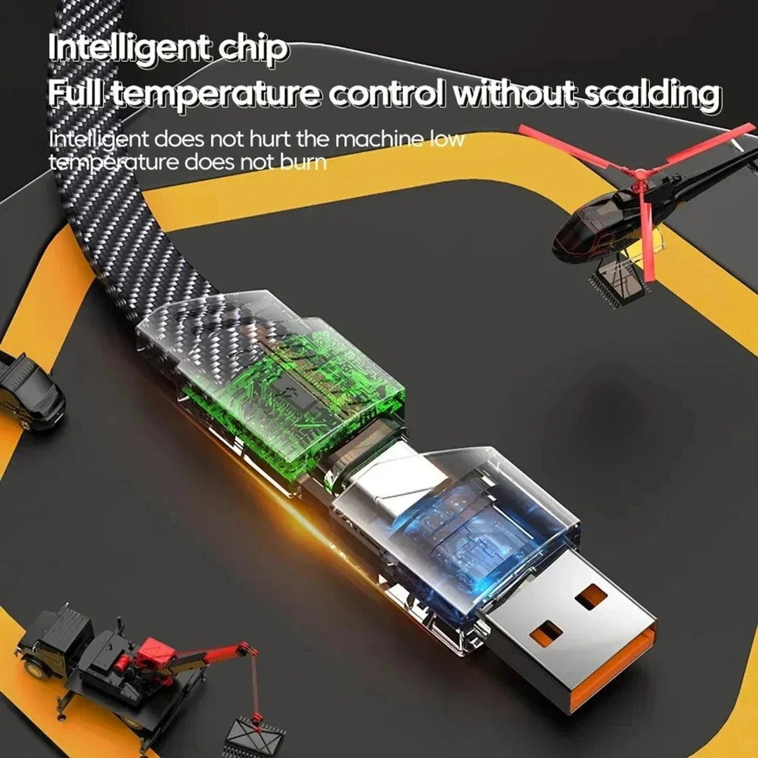 1 Pc Universal 65W/27W 4 in 1 Charging Data Transfer Cable In Premium Quality