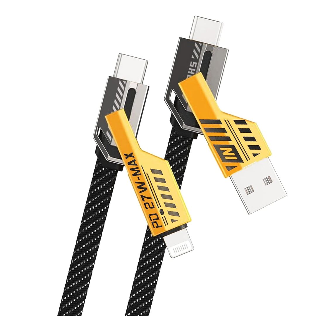 1 Pc Universal 65W/27W 4 in 1 Charging Data Transfer Cable In Premium Quality