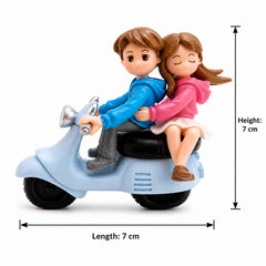 Universal Cute Romantic Couple Sitting On The Scooter Character Decoration Accessories For Car