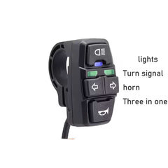 1 Pc Universal Bike Handle Grip Buttons Horn Light And Turn Signal Function Switch
