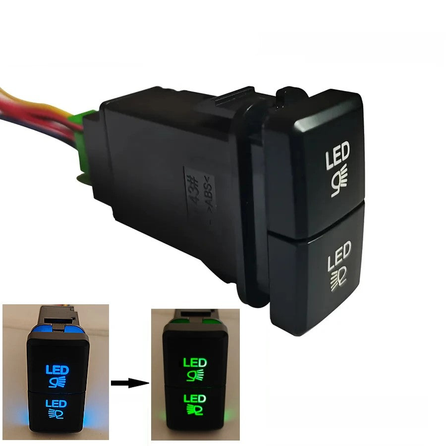 1 Pc Universal Car LED Lights Dual On/Off Switch Button