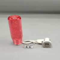 1 Pc Universal Crystal LED Light Red Shift Gear knob With Charger In Premium Quality