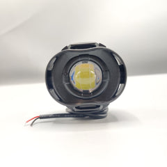 1 Pc Universal Economy Series Single Lens Round Shape Plastic Body Spotlight Headlight Lens Yellow-White Beam Fog Lights