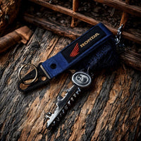 1 Pc Universal Honda Fabric Keychain With Premium Look (Blue)