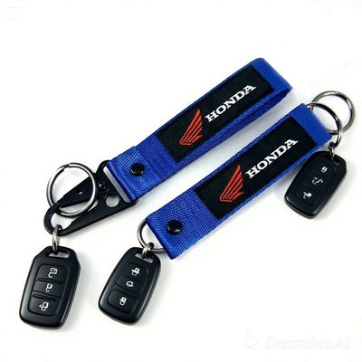 1 Pc Universal Honda Fabric Keychain With Premium Look (Blue)