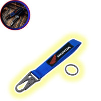 1 Pc Universal Honda Fabric Keychain With Premium Look (Blue)
