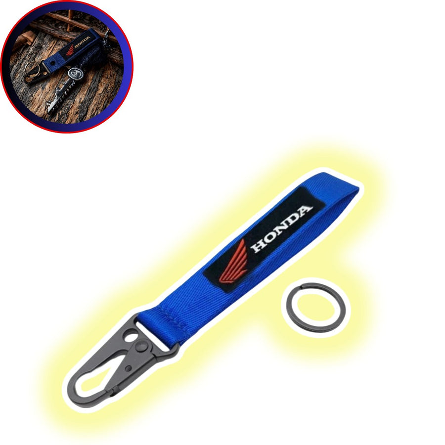 1 Pc Universal Honda Fabric Keychain With Premium Look (Blue)