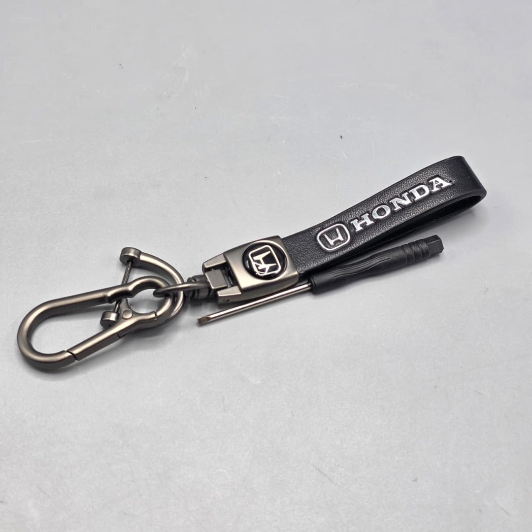 1 Pc Universal Honda PU Leather Keychain With Elegant Look