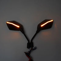 2 Pcs Set Universal Motorcycle Rear view Mirror 12V LED Turn Signal Lights Side Mirrors With Front Arrow Led Turn Signal