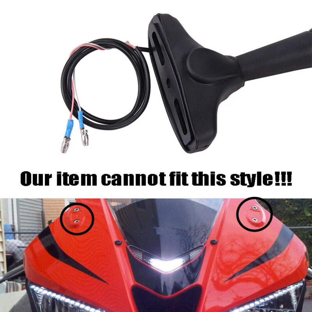 1 Pc Universal Motorcycle Rear view Mirror 12V LED Turn Signal Lights Side Mirrors With Front Arrow Led Turn Signal