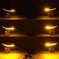 2 Pcs Set Universal Motorcycle Rear view Mirror 12V LED Turn Signal Lights Side Mirrors With Front Arrow Led Turn Signal