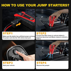1 Pc Universal Multi Function Jump Starter With Lights In Premium Quality For Car