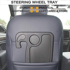 1 Pc Universal Portable Car Steering Wheel Desk Table, Multi-function Steering Wheel Double-sided Trays In ABS Material