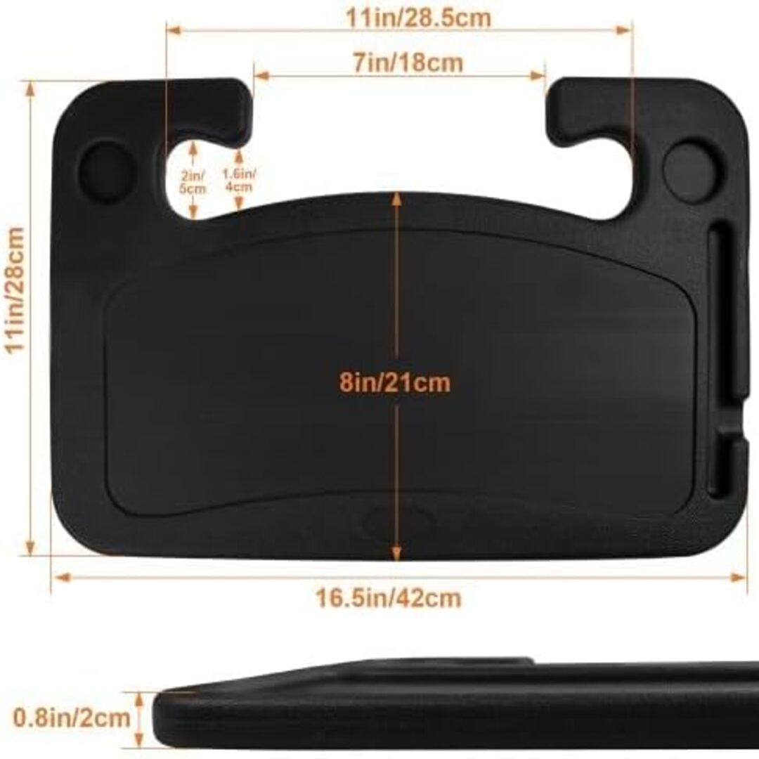 1 Pc Universal Portable Car Steering Wheel Desk Table, Multi-function Steering Wheel Double-sided Trays In ABS Material