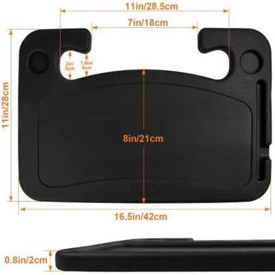 1 Pc Universal Portable Car Steering Wheel Desk Table, Multi-function Steering Wheel Double-sided Trays In ABS Material