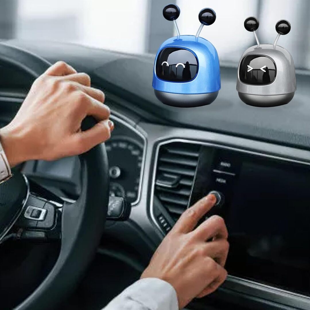 1 Pc Universal Robot Style Car Air Freshener Diffuser, Car Interior Smart Aroma Diffuser Robot(Blue)