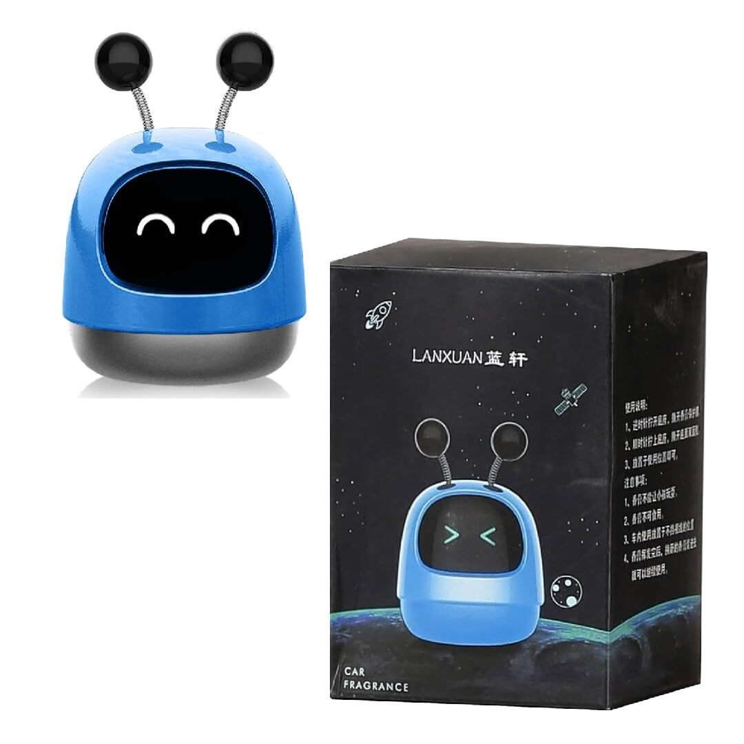 1 Pc Universal Robot Style Car Air Freshener Diffuser, Car Interior Smart Aroma Diffuser Robot(Blue)