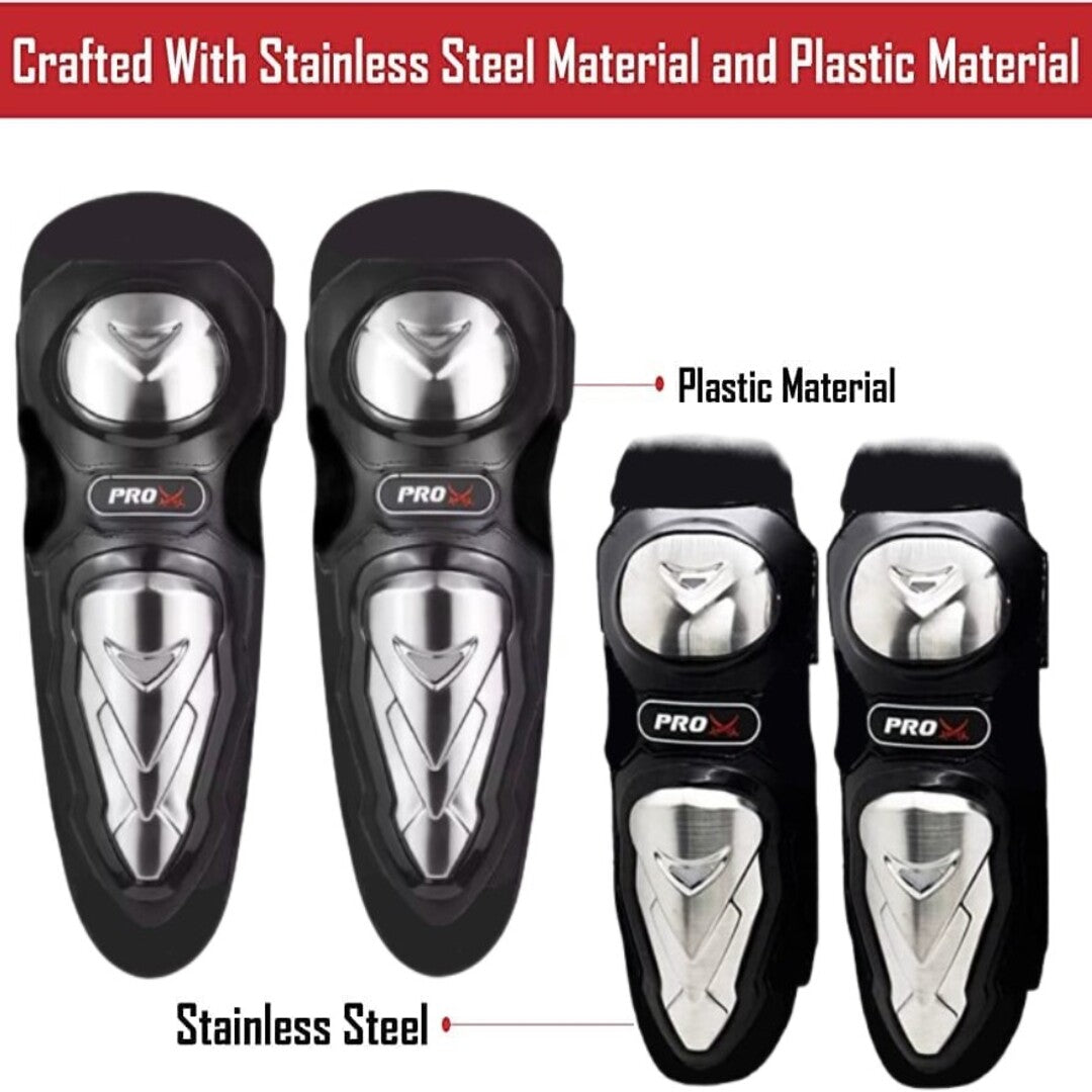 1 Pc Universal Stainless Steel Knee And Elbow Pads For Bike Safety Equipment