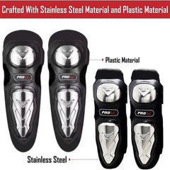 1 Pc Universal Stainless Steel Knee And Elbow Pads For Bike Safety Equipment