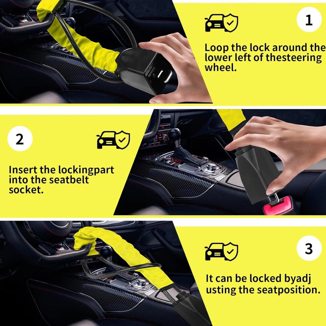1 Pc Universal Steering Wheel Security Lock For Car Security With Keys