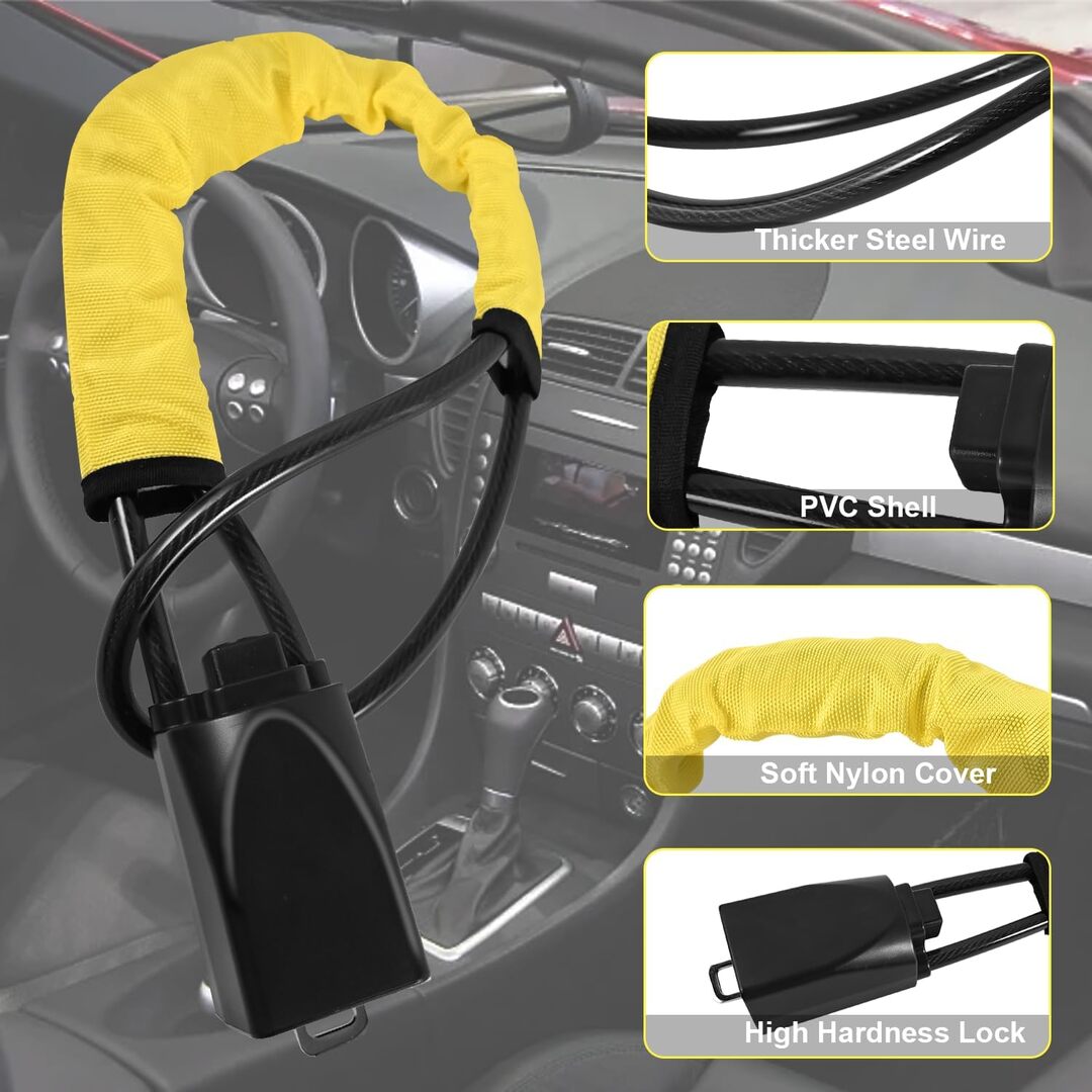 1 Pc Universal Steering Wheel Security Lock For Car Security With Keys