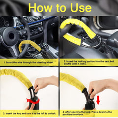 1 Pc Universal Steering Wheel Security Lock For Car Security With Keys