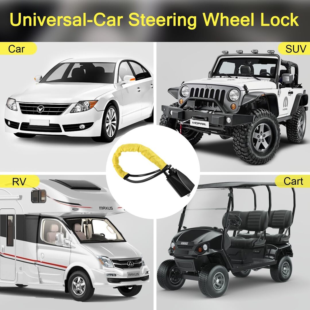 1 Pc Universal Steering Wheel Security Lock For Car Security With Keys