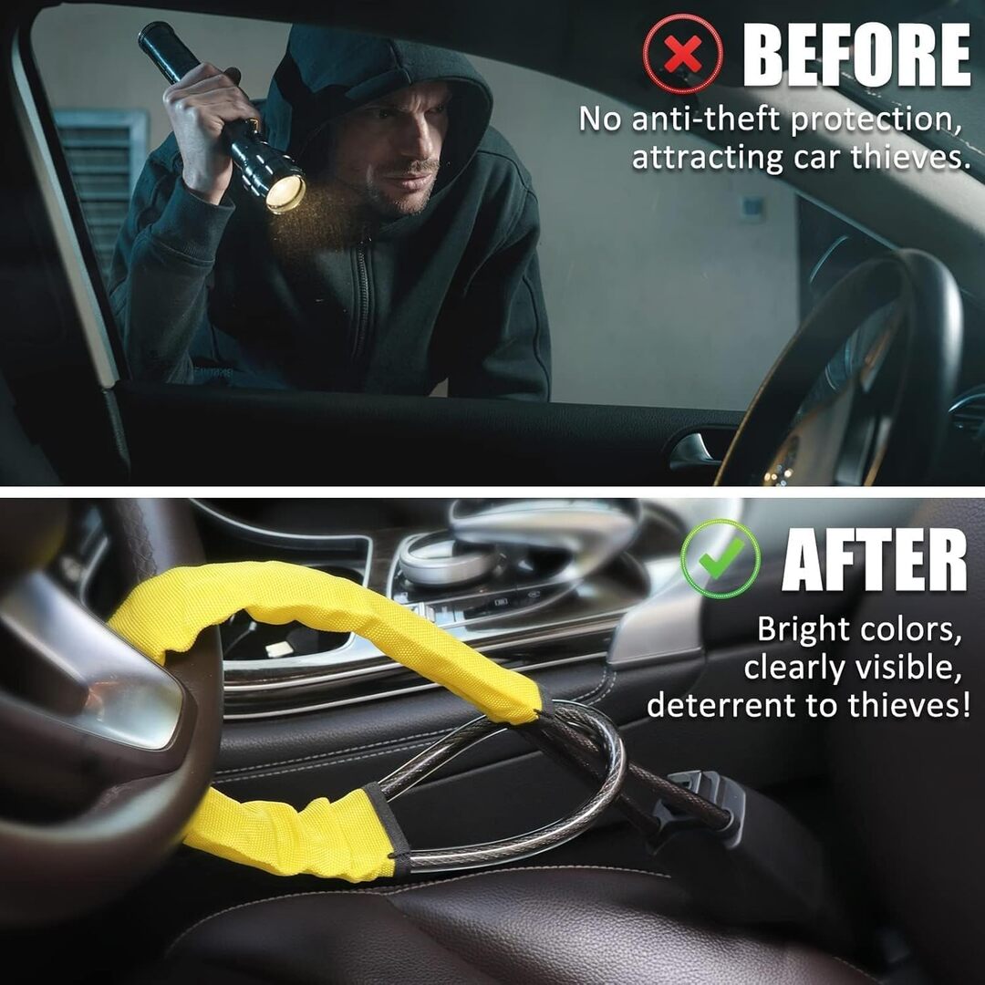 1 Pc Universal Steering Wheel Security Lock For Car Security With Keys