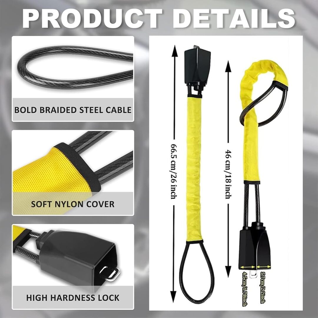 1 Pc Universal Steering Wheel Security Lock For Car Security With Keys