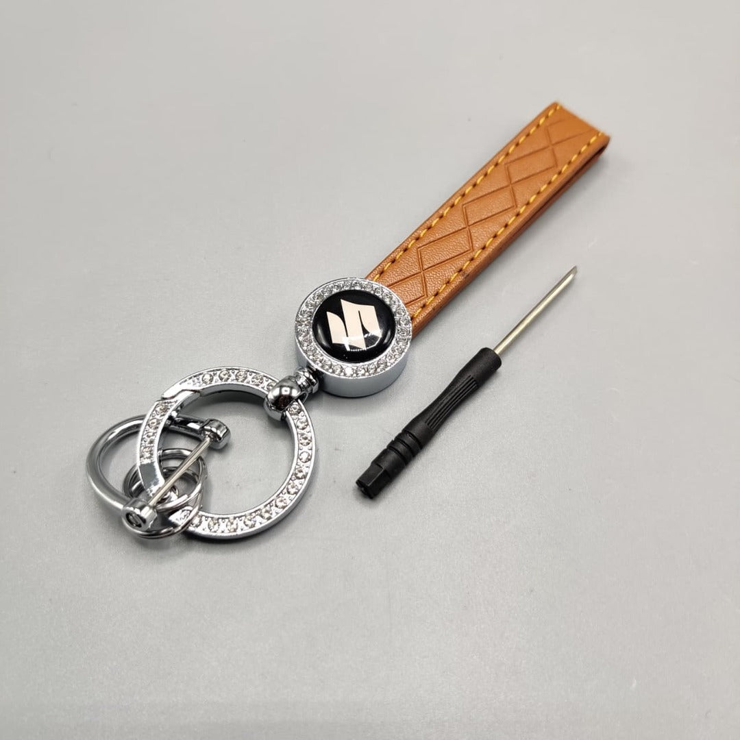 1 Pc Universal Suzuki PU Leather Keychain With Elegant Look