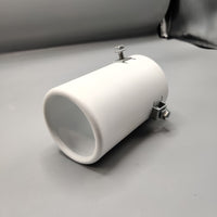 1 Pc Universal White Coated Car Exhaust Tip In Premium Quality (Medium)