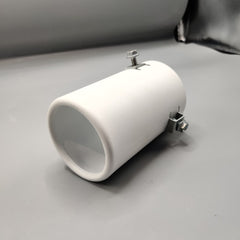 1 Pc Universal White Coated Car Exhaust Tip In Premium Quality (Medium)