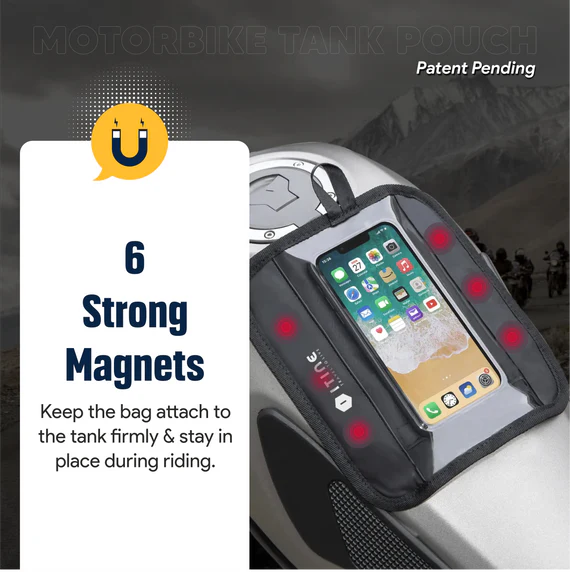BSDDP, Motorcycle Fuel Tank Waterproof Mobile Phone Bag Magnetic Holder
