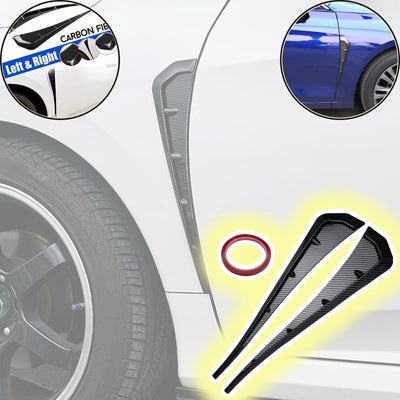 2 Pcs Set 3D Carbon Fiber Car Side Fender Vent Air Wing Cover