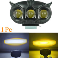 1 Pc ﻿Economy Series 3 SMD Owl Shape Spotlight Headlight 9D Lens Yellow-White Beam Fog Lights
