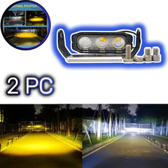 2 Pcs Set HJG 3 Lens Metal body Projector Light Yellow - White Beam Fog Lights