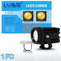 1 Pc HJG Universal 120W LZ60 Pro Super Bright LED Laser Fog Light Waterproof Fog Light 12V DC High Low Beam Yellow & White Light