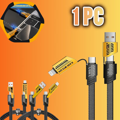 1 Pc Universal 65W/27W 4 in 1 Charging Data Transfer Cable In Premium Quality
