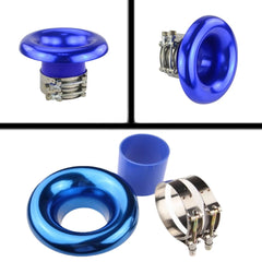 1 Pc Universal Cold Air Intake Open Turbo Aluminum Velocity Stack With Silicon Pipe For Car (Blue)