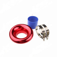 1 Pc Universal Cold Air Intake Open Turbo Aluminum Velocity Stack With Silicon Pipe For Car (Red)