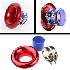 1 Pc Universal Cold Air Intake Open Turbo Aluminum Velocity Stack With Silicon Pipe For Car (Red)