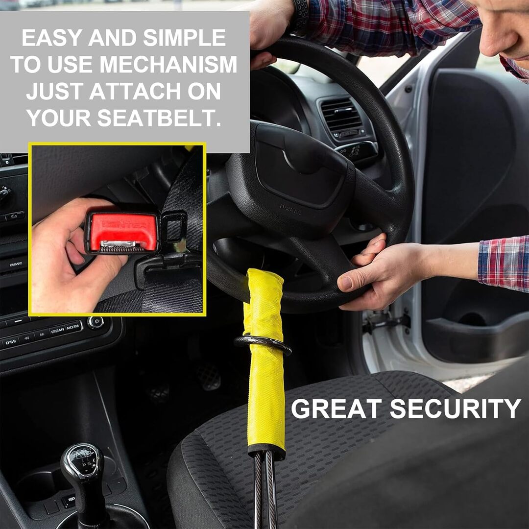 1 Pc Universal Steering Wheel Security Lock For Car Security With Keys