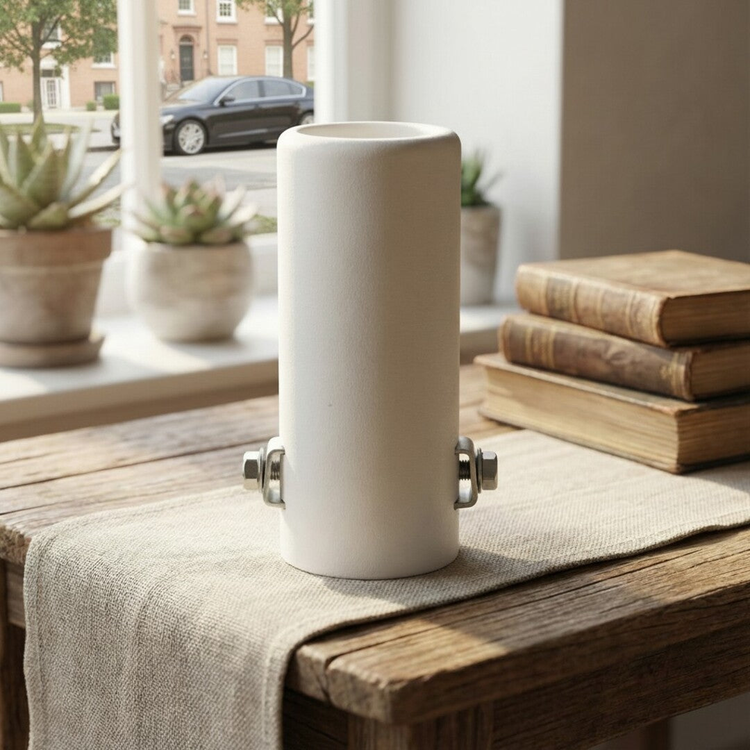 1 Pc Universal White Coated Car Exhaust Tip In Premium Quality (Small)