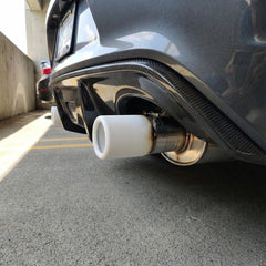 1 Pc Universal White Coated Car Exhaust Tip In Premium Quality (Small)
