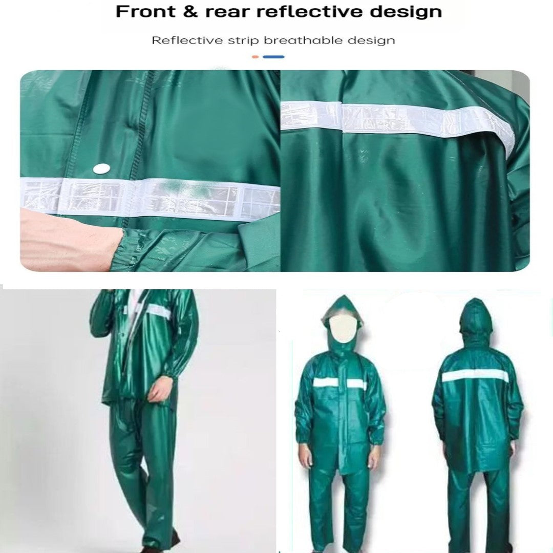 Bundle of Rain Suit & Rain Shoes Waterproof Shoes Cover with Rain Suit