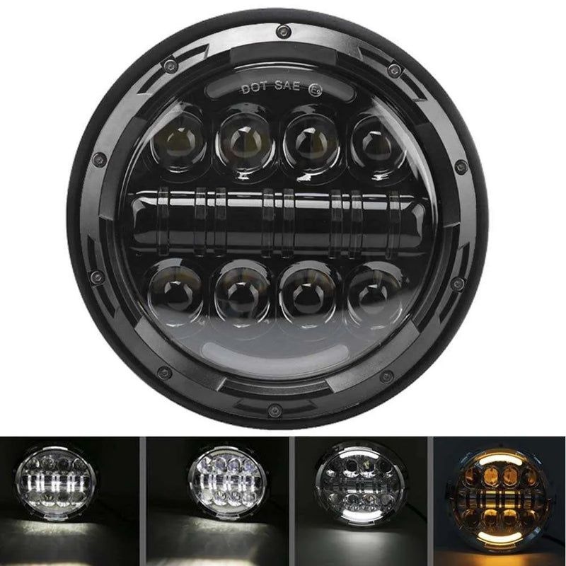 Jeep Round Headlight 7 Inch Projector style Full DRL 2 pcs Set