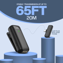 2-in-1 Wireless Microphone Noise Reduction Mic with Charging Case For Video Recording In Premium Quality
