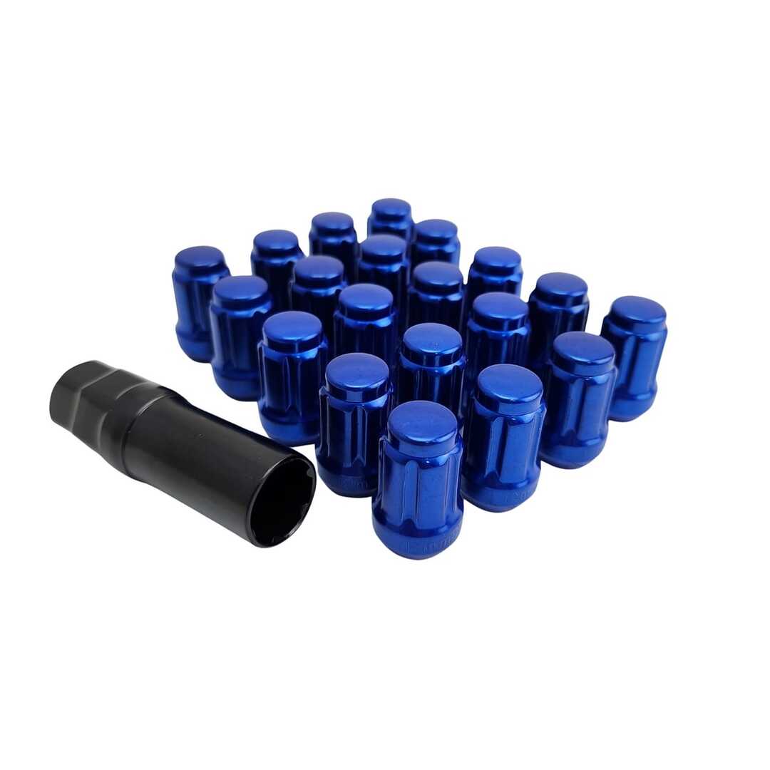 20 Pc Set Universal Spline 1.5 Lug Nut For Cars In Premium Quality (Blue)